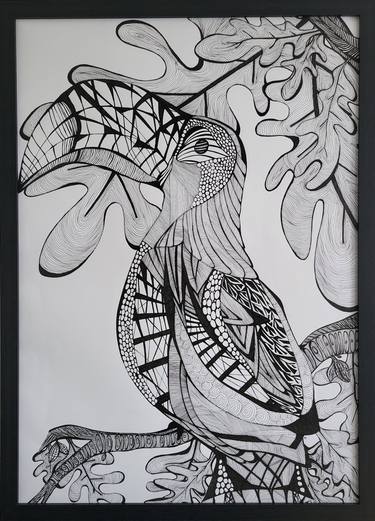 Original Abstract Expressionism Animal Drawings by Natalia Sileno