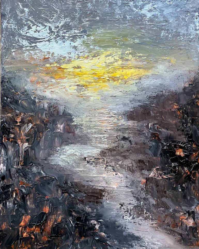 Original Abstract Expressionism Landscape Painting by Hilary Marsh