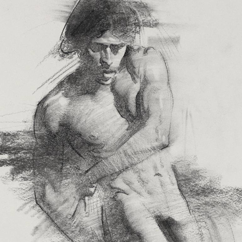 Original Nude Drawing by stephen molyneaux