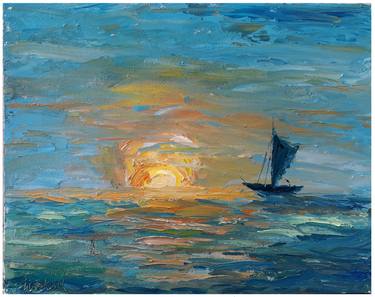 Original Impressionism Seascape Paintings by Agus Kayol