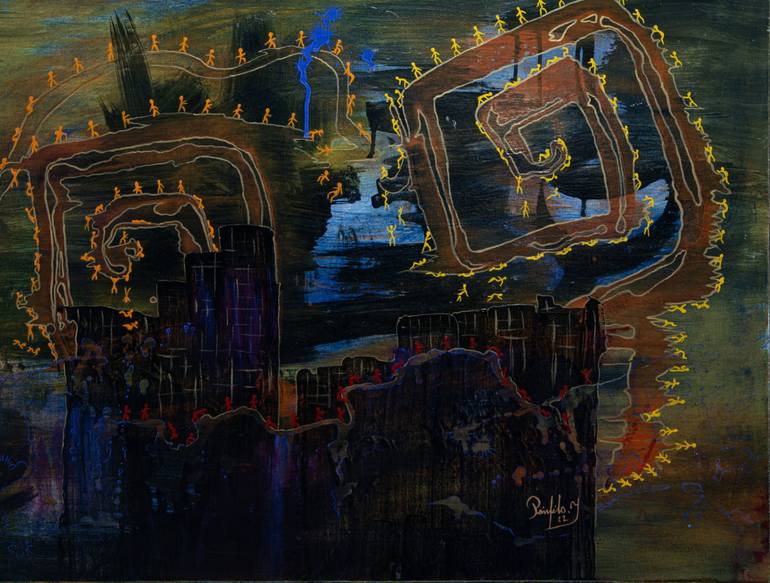 Original Abstract Painting by Pánfilo Yépez