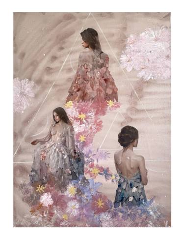 Original Contemporary People Mixed Media by Hanna Liubinskaya