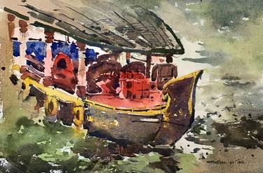 Original Expressionism Boat Paintings by Mrudul Mankame
