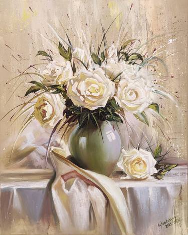 Original Impressionism Floral Paintings by Garik Avetisyan