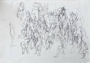 Original Abstract Women Drawings by George Oates