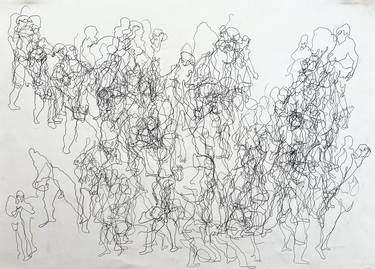 Original Abstract Men Drawings by George Oates