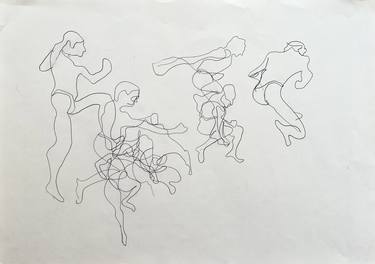 Original Abstract Men Drawings by George Oates