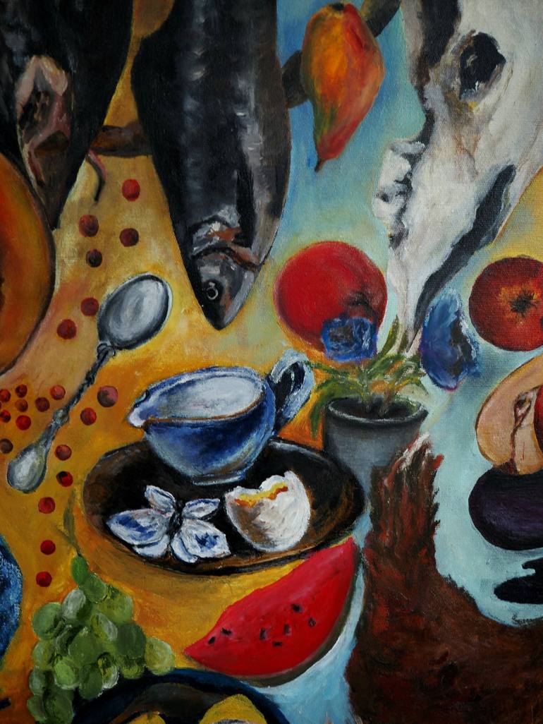 Original Impressionism Food & Drink Painting by Olga Schelisch