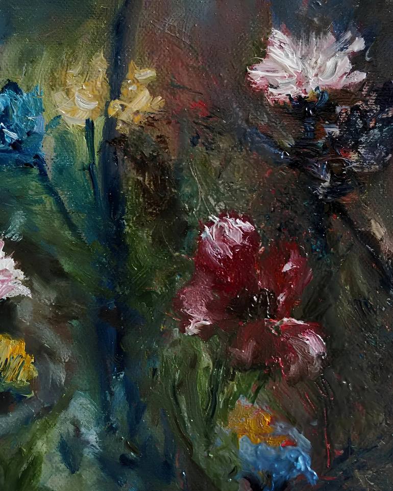 Original Impressionism Floral Painting by Olga Schelisch