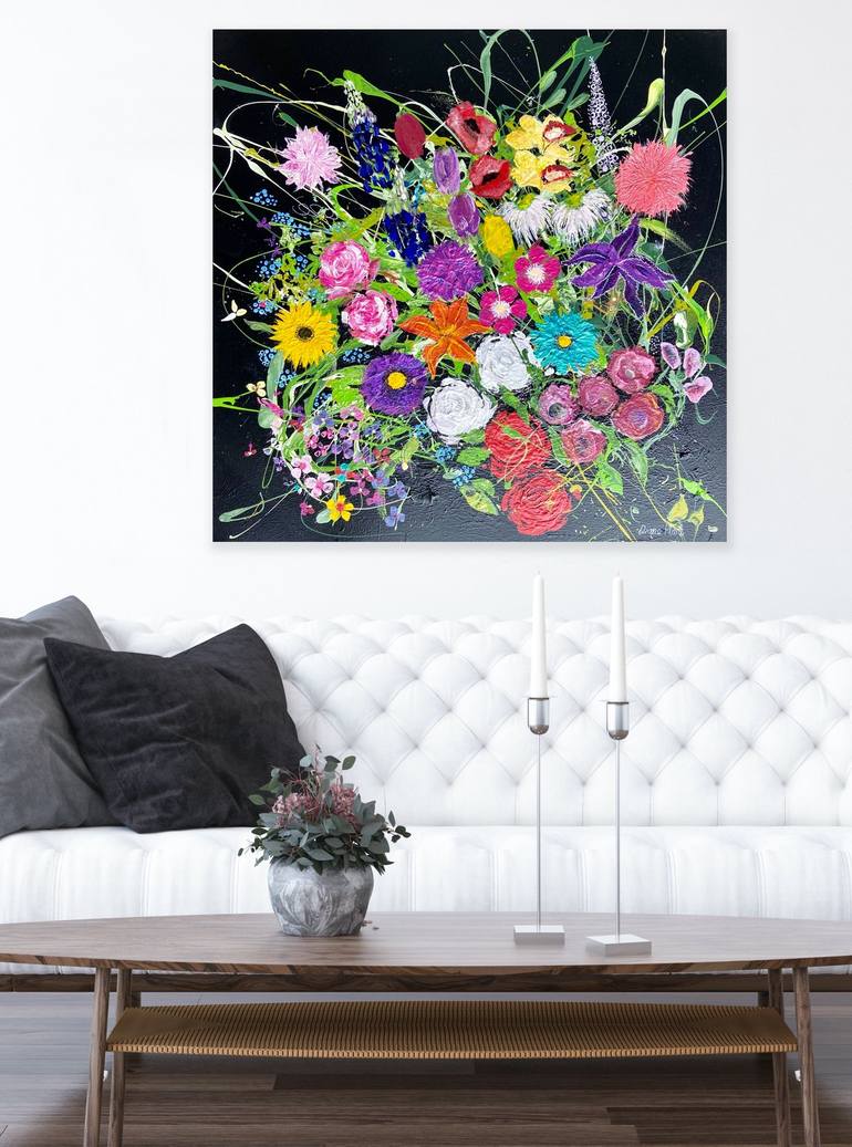 Original Abstract Expressionism Floral Painting by Diane Plant Art