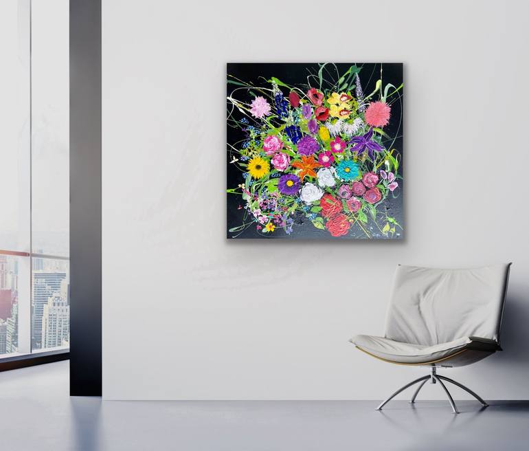 Original Abstract Expressionism Floral Painting by Diane Plant Art