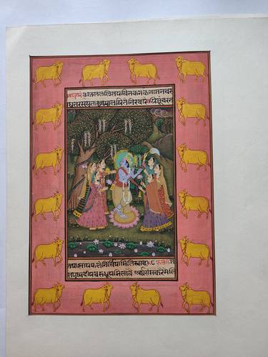 Krishna Radha Handmade Miniature Painting thumb