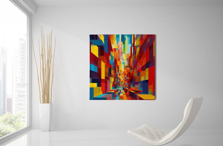 Original Cubism Abstract Painting by Eleni Karavia