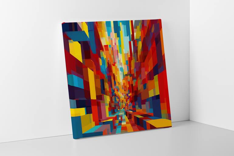 Original Cubism Abstract Painting by Eleni Karavia