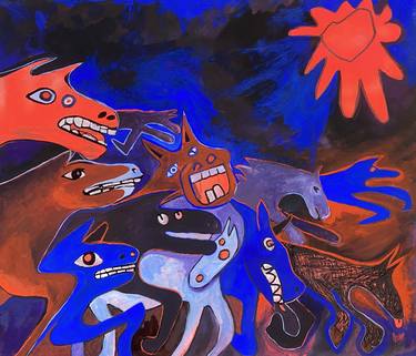 Original Conceptual Horse Paintings by Dupille Arthur