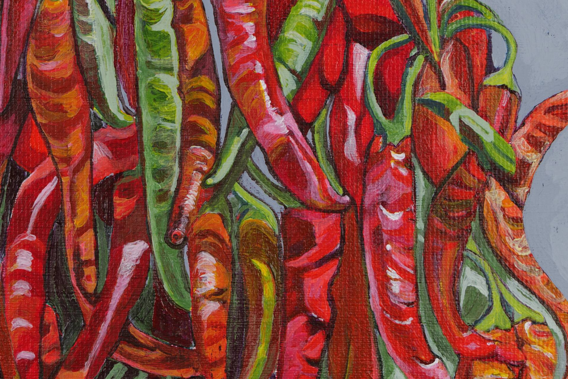 Chili Peppers Painting by Cinzia Beretta | Saatchi Art Austria