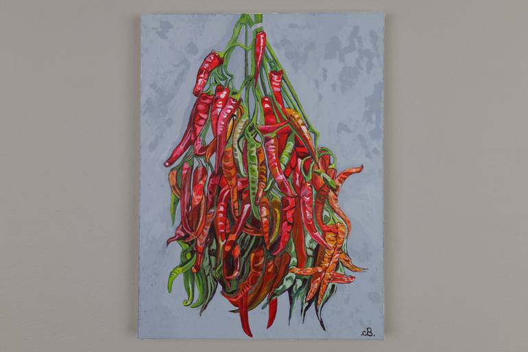 Chili Peppers Painting by Cinzia Beretta | Saatchi Art United Arab