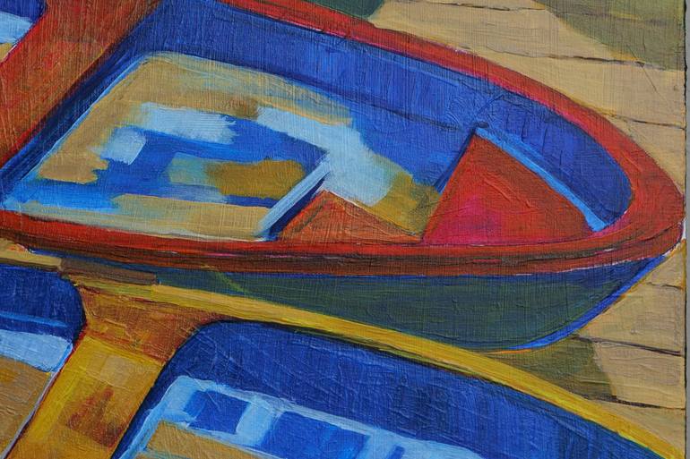 Original Expressionism Boat Painting by Cinzia Beretta
