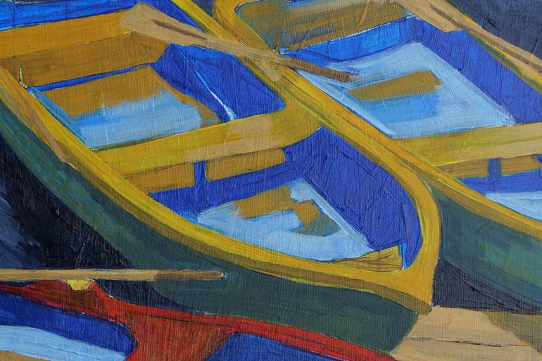 Original Expressionism Boat Painting by Cinzia Beretta