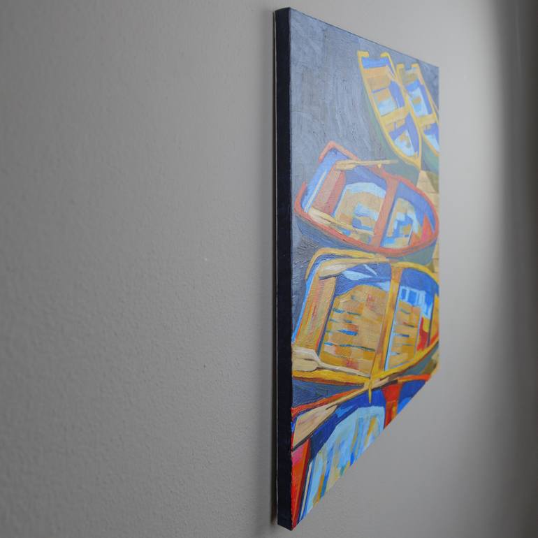 Original Expressionism Boat Painting by Cinzia Beretta