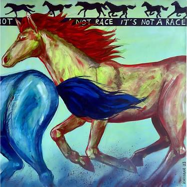 Original Horse Paintings by Havvana Merve Akkartal