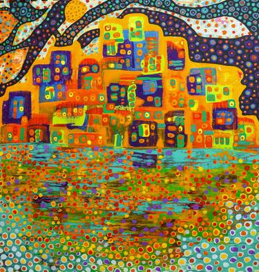 Original Expressionism Cities Paintings by Mayra Bibiana