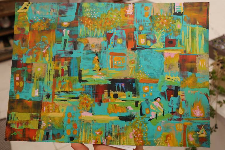 Original Abstract Expressionism Abstract Painting by Mayra Bibiana