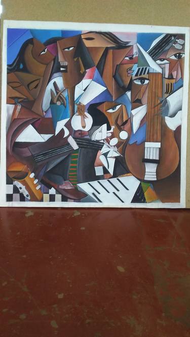 Original Cubism Music Paintings by Frank Paul Pakaine