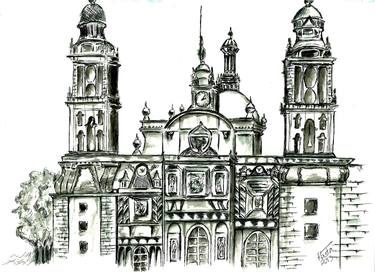 Original Classicism Architecture Paintings by Rasta Khazeni