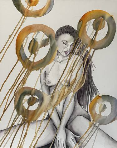 Original Figurative Erotic Paintings by Dina Elsaid