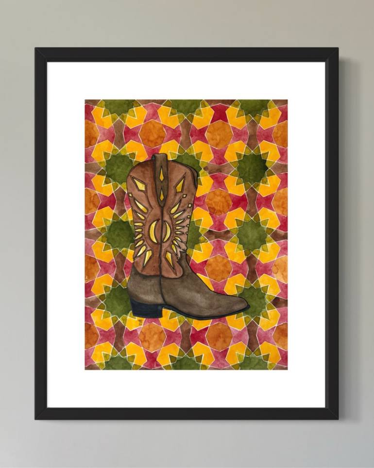 Original Illustration Geometric Painting by Dina Elsaid