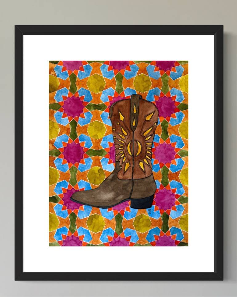 Original Illustration Geometric Painting by Dina Elsaid