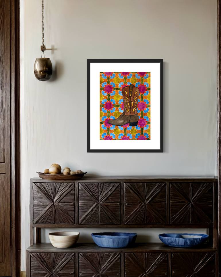 Original Illustration Geometric Painting by Dina Elsaid
