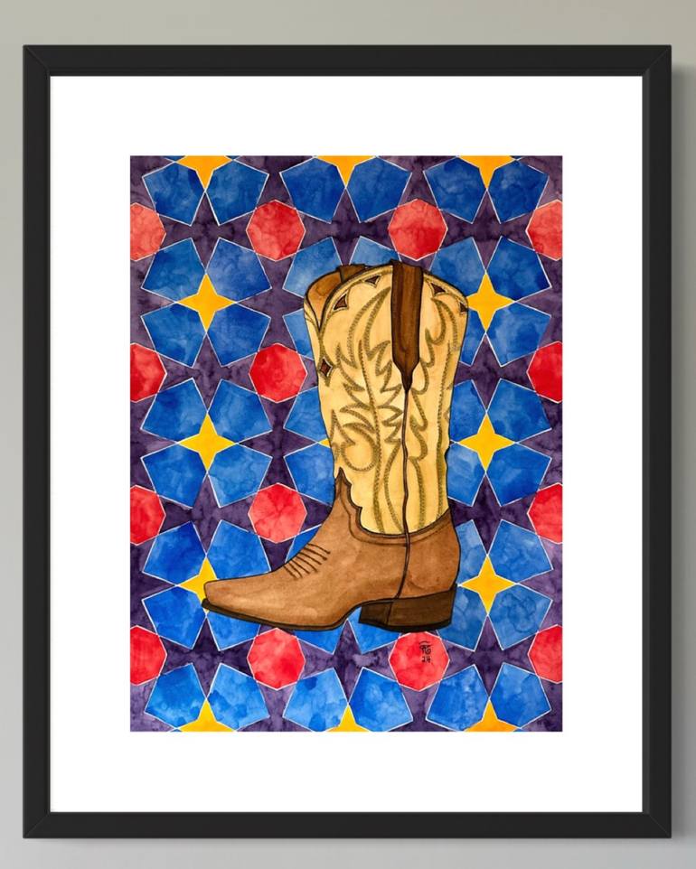 Original Illustration Geometric Painting by Dina Elsaid