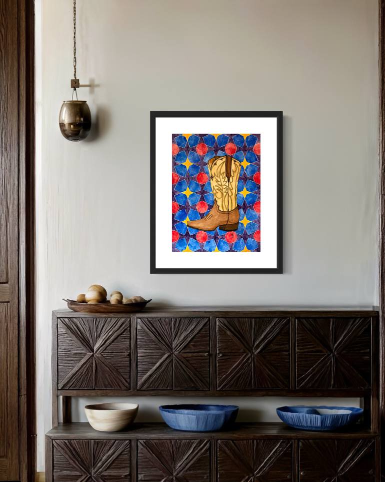 Original Illustration Geometric Painting by Dina Elsaid