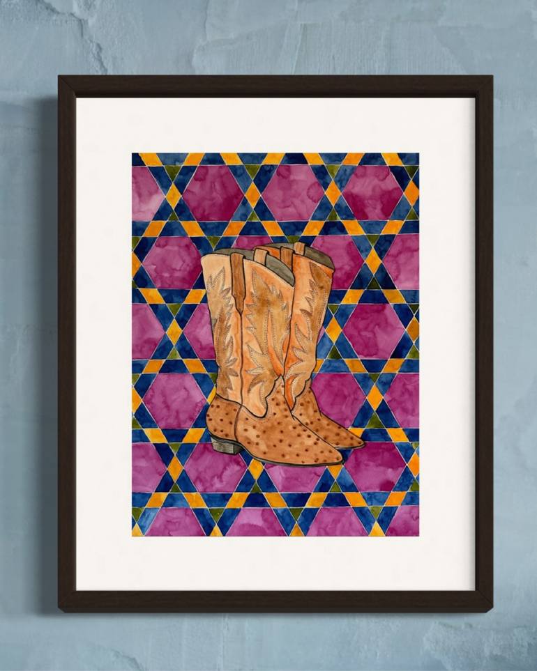 Original Illustration Geometric Painting by Dina Elsaid