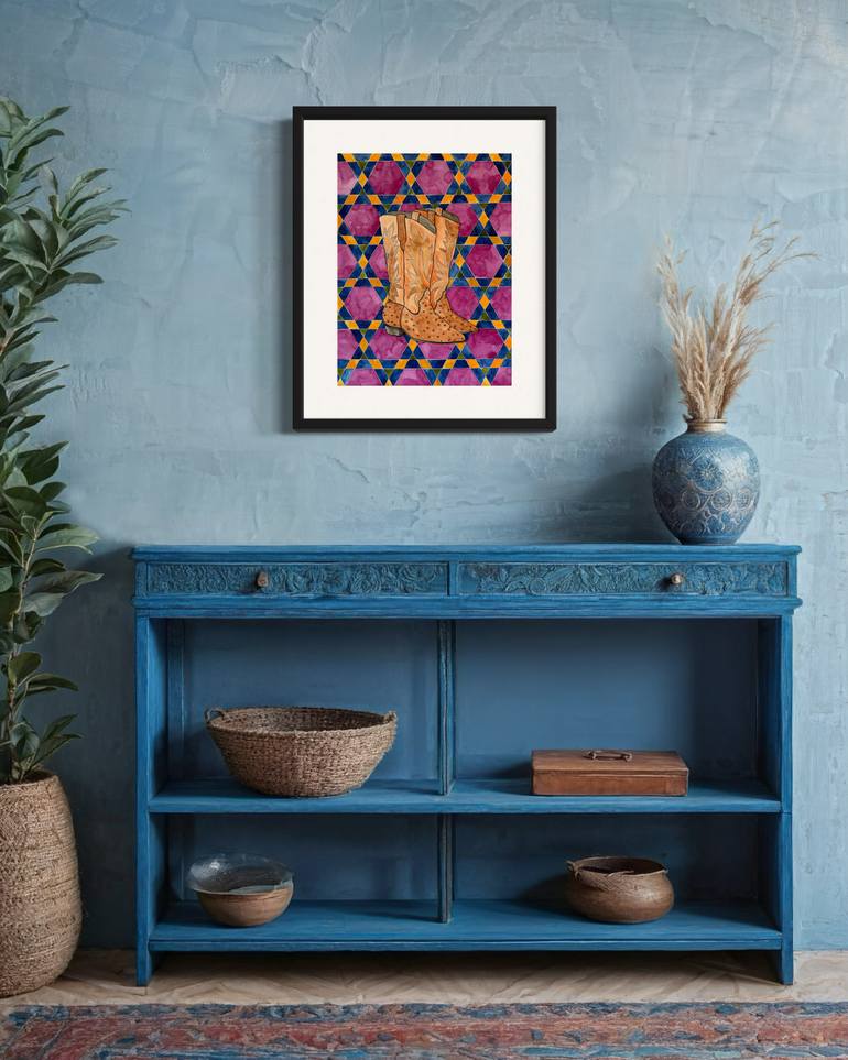 Original Illustration Geometric Painting by Dina Elsaid