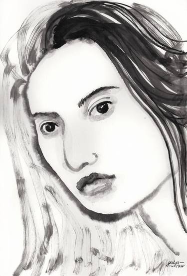 Print of Expressionism People Drawings by Galina Tsepilova