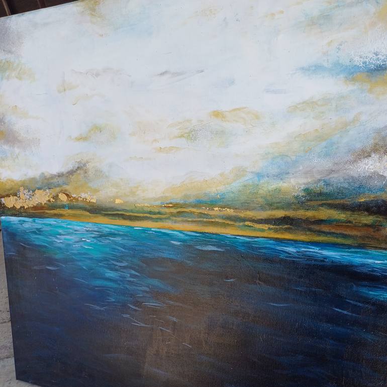 Original Abstract Seascape Painting by Armenuhi Gharagyozyan