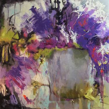 Original Abstract Floral Paintings by Monique Carr