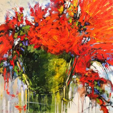 Original Abstract Floral Paintings by Monique Carr