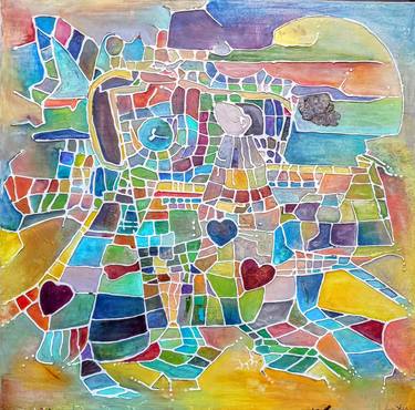 Original Cubism Abstract Paintings by Jasmine Allen