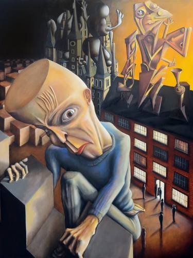 Original Surrealism Politics Paintings by Hugh Kerr