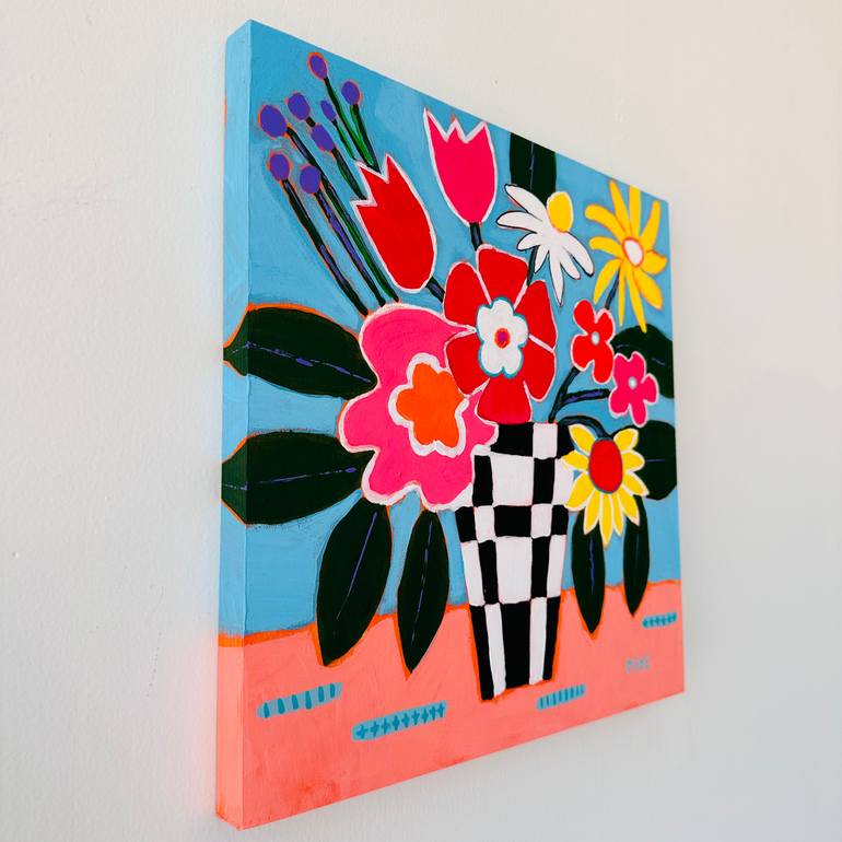 Original Abstract Floral Painting by Jeri Dube