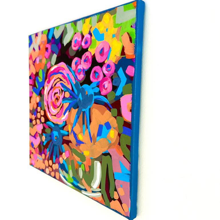 Original Abstract Floral Painting by Jeri Dube