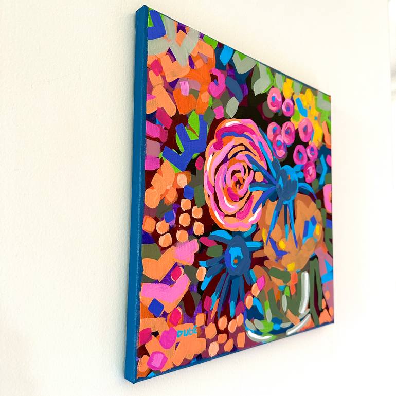 Original Abstract Floral Painting by Jeri Dube