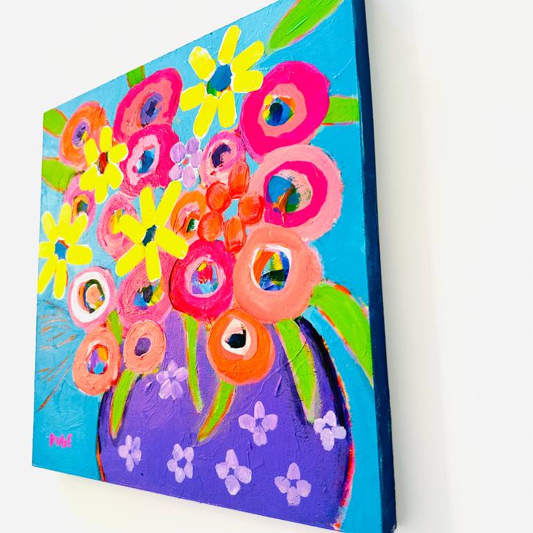 Original Abstract Floral Painting by Jeri Dube