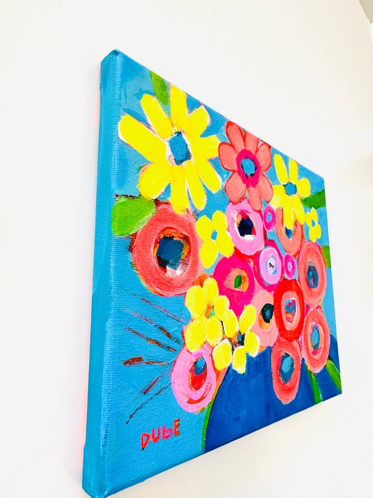 Original Abstract Floral Painting by Jeri Dube