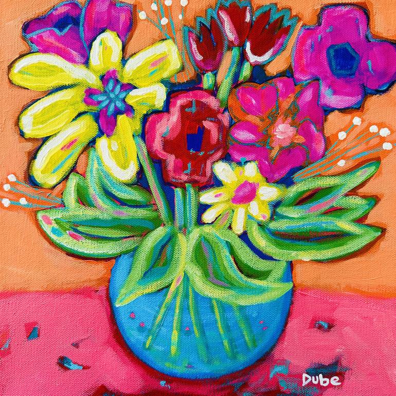 Original Abstract Floral Paintings by Jeri Dube