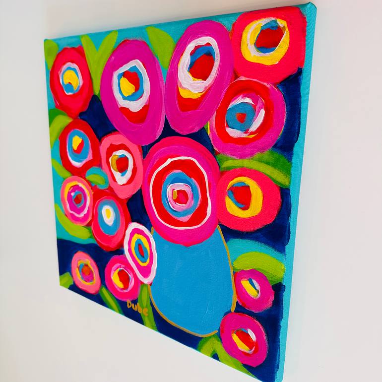 Original Abstract Floral Painting by Jeri Dube